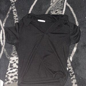 Caution To The Wind Black Ribbed Top